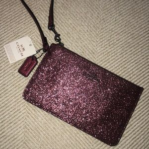 COACH NWT cherry metallic wristlet